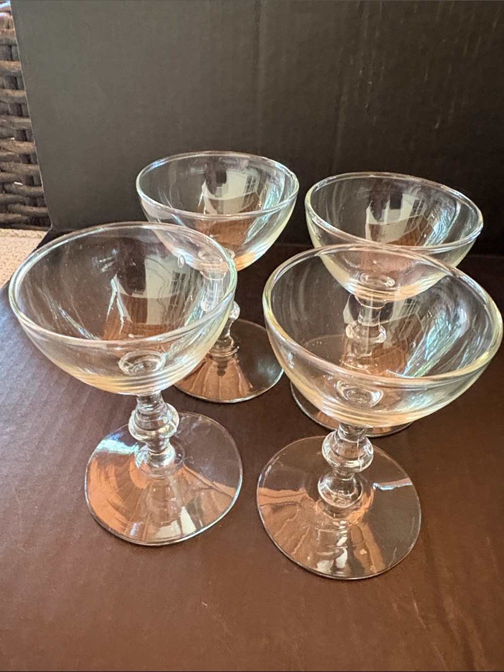 Clear Glass Coupe Dessert/Cocktail Glasses - Set of 4